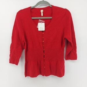 Future Paradise Cashmere Red Cardigan Size Large